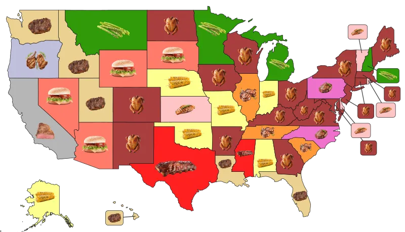 Most Popular Food to Grill by State, Holiday Calendar