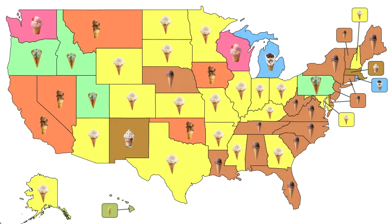 Most Popular Ice Cream Flavor by State, Holiday Calendar