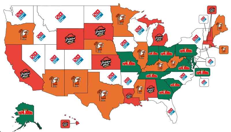 Most Popular Pizza Chain by State, Holiday Calendar