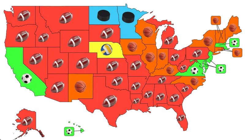 Most Popular Sport by State, Holiday Calendar