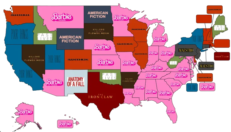 Favorite Oscar Movie by State, Holiday Calendar
